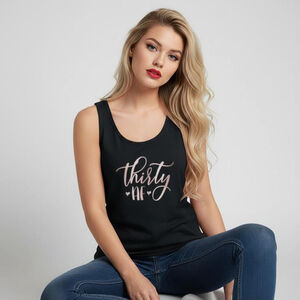 Port And Company Medium Black Pink Thirty AF Tank Top